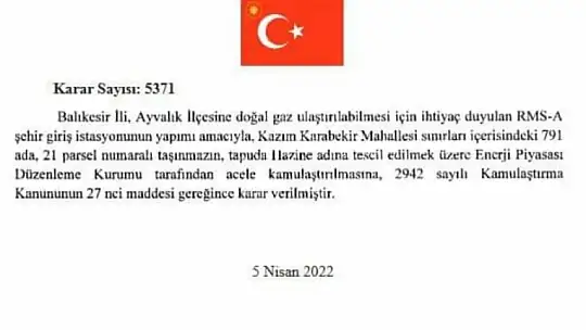 Doğalgaz için kamulaştırmalar başladı