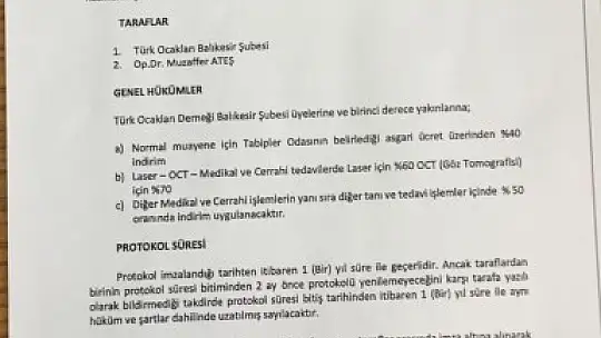 Türk Ocaklı üyelerinin göz sağlığı Dr. Ateş'e emanet